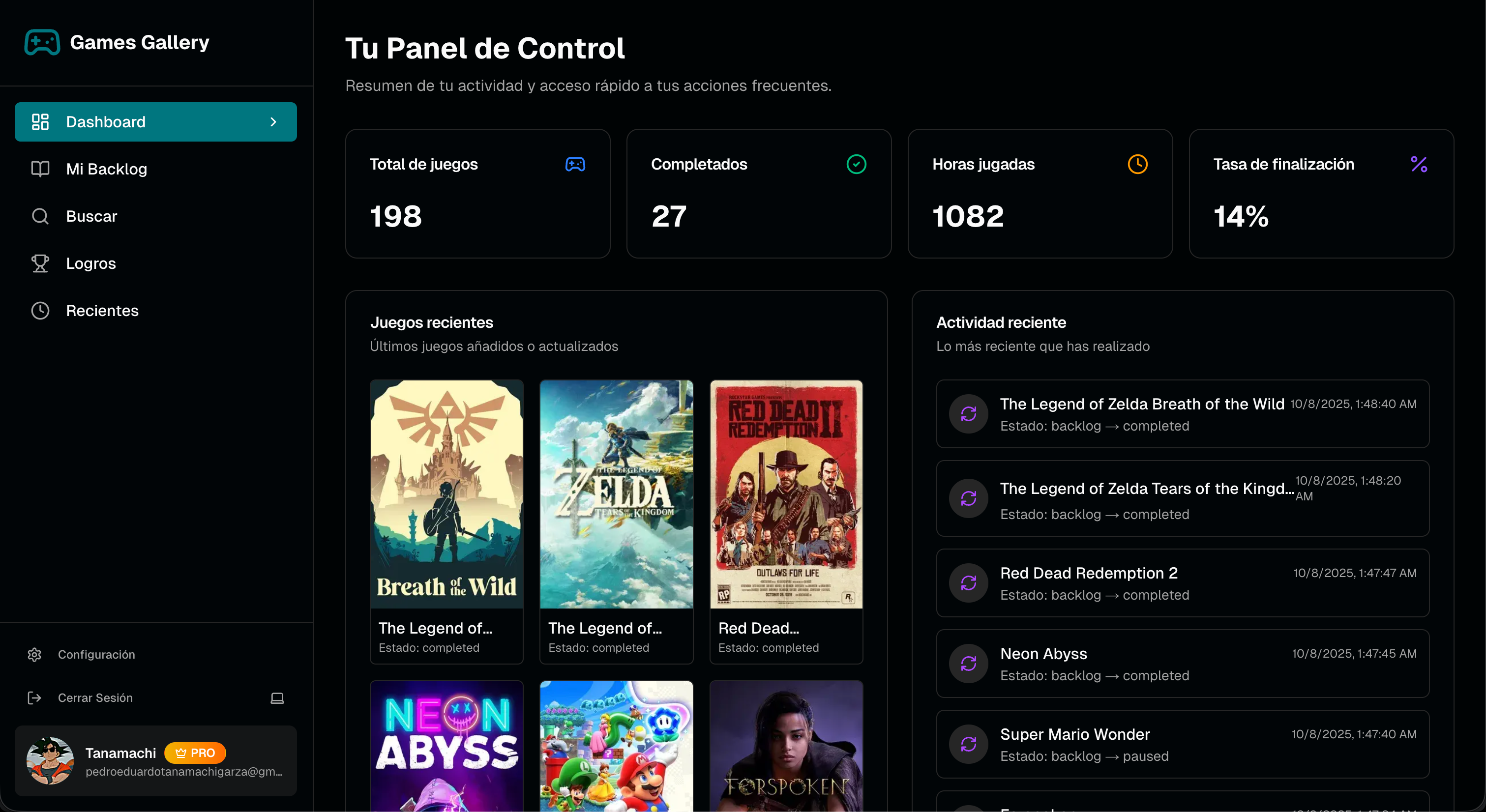 Vista previa de Games Gallery